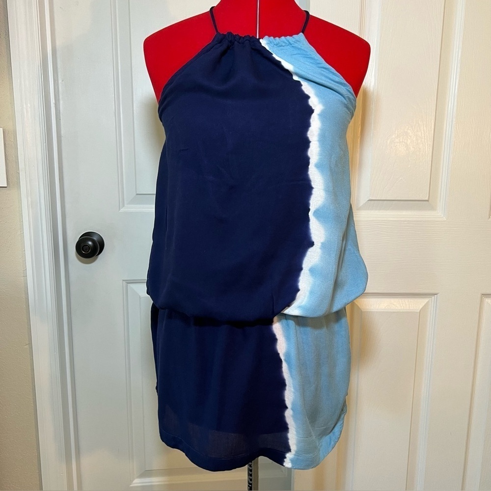 Young Fabulous & Broke Tie Dye Mini Halter Dress with Elastic Waist